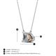 4 - Arika 1.05 ctw Emerald Shape Lab Grown Diamond with Pear Shape Smoky Quartz Toi Et Moi Women Pendant Necklace 