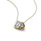 3 - Arika 1.05 ctw Emerald Shape Lab Grown Diamond with Pear Shape Smoky Quartz Toi Et Moi Women Pendant Necklace 