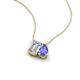 3 - Arika 1.15 ctw Emerald Shape Lab Grown Diamond with Pear Shape Tanzanite Toi Et Moi Women Pendant Necklace 