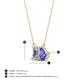 4 - Arika 1.15 ctw Emerald Shape Lab Grown Diamond with Pear Shape Tanzanite Toi Et Moi Women Pendant Necklace 