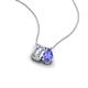 3 - Arika 1.15 ctw Emerald Shape Lab Grown Diamond with Pear Shape Tanzanite Toi Et Moi Women Pendant Necklace 