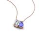3 - Arika 1.15 ctw Emerald Shape Lab Grown Diamond with Pear Shape Tanzanite Toi Et Moi Women Pendant Necklace 