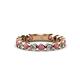 1 - Ashlyn 2.30 mm Rhodolite Garnet and Diamond 3/4 Eternity Band 
