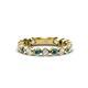1 - Ashlyn 2.30 mm London Blue Topaz and Diamond 3/4 Eternity Band 