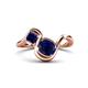 1 - Nerida 1.60 ctw Cushion & Princess Shape Created Blue Sapphire Women Toi Et Moi Wave Engagement Ring 