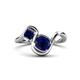 1 - Nerida 1.60 ctw Cushion & Princess Shape Created Blue Sapphire Women Toi Et Moi Wave Engagement Ring 