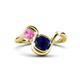 1 - Nerida 1.73 ctw Cushion Shape Created Blue Sapphire & Princess Shape Created Pink Sapphire Women Toi Et Moi Wave Engagement Ring 