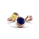 1 - Nerida 1.73 ctw Cushion Shape Created Blue Sapphire & Princess Shape Created Yellow Sapphire Women Toi Et Moi Wave Engagement Ring 