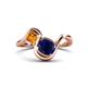 1 - Nerida 1.60 ctw Cushion Shape Created Blue Sapphire & Princess Shape Citrine Women Toi Et Moi Wave Engagement Ring 