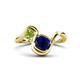1 - Nerida 1.63 ctw Cushion Shape Created Blue Sapphire & Princess Shape Peridot Women Toi Et Moi Wave Engagement Ring 