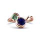 1 - Nerida 1.68 ctw Cushion Shape Created Blue Sapphire & Princess Shape Created Alexandrite Women Toi Et Moi Wave Engagement Ring 
