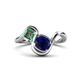 1 - Nerida 1.68 ctw Cushion Shape Created Blue Sapphire & Princess Shape Created Alexandrite Women Toi Et Moi Wave Engagement Ring 