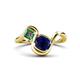1 - Nerida 1.68 ctw Cushion Shape Created Blue Sapphire & Princess Shape Created Alexandrite Women Toi Et Moi Wave Engagement Ring 