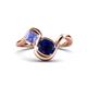 1 - Nerida 1.63 ctw Cushion Shape Created Blue Sapphire & Princess Shape Tanzanite Women Toi Et Moi Wave Engagement Ring 