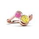 3 - Nerida 1.73 ctw Cushion Shape Created Yellow Sapphire (6.00 mm) and Princess Shape Created Pink Sapphire Women Toi Et Moi Wave Engagement Ring 