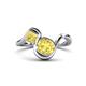 1 - Nerida 1.73 ctw Cushion Shape (6.00 mm) and Princess Shape Created Yellow Sapphire Women Toi Et Moi Wave Engagement Ring 