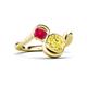 3 - Nerida 1.60 ctw Cushion Shape Created Yellow Sapphire (6.00 mm) and Princess Shape Created Ruby Women Toi Et Moi Wave Engagement Ring 