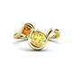 1 - Nerida 1.60 ctw Cushion Shape Created Yellow Sapphire (6.00 mm) and Princess Shape Citrine Women Toi Et Moi Wave Engagement Ring 