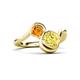 3 - Nerida 1.60 ctw Cushion Shape Created Yellow Sapphire (6.00 mm) and Princess Shape Citrine Women Toi Et Moi Wave Engagement Ring 
