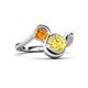 3 - Nerida 1.60 ctw Cushion Shape Created Yellow Sapphire (6.00 mm) and Princess Shape Citrine Women Toi Et Moi Wave Engagement Ring 