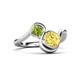 3 - Nerida 1.63 ctw Cushion Shape Created Yellow Sapphire (6.00 mm) and Princess Shape Peridot Women Toi Et Moi Wave Engagement Ring 