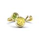 1 - Nerida 1.63 ctw Cushion Shape Created Yellow Sapphire (6.00 mm) and Princess Shape Peridot Women Toi Et Moi Wave Engagement Ring 