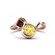 1 - Nerida 1.63 ctw Cushion Shape Created Yellow Sapphire (6.00 mm) and Princess Shape Red Garnet Women Toi Et Moi Wave Engagement Ring 