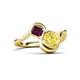 3 - Nerida 1.63 ctw Cushion Shape Created Yellow Sapphire (6.00 mm) and Princess Shape Rhodolite Garnet Women Toi Et Moi Wave Engagement Ring 