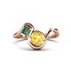 1 - Nerida 1.68 ctw Cushion Shape Created Yellow Sapphire (6.00 mm) and Princess Shape Created Alexandrite Women Toi Et Moi Wave Engagement Ring 