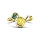 1 - Nerida 1.68 ctw Cushion Shape Created Yellow Sapphire (6.00 mm) and Princess Shape Created Alexandrite Women Toi Et Moi Wave Engagement Ring 