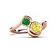3 - Nerida 1.60 ctw Cushion Shape Created Yellow Sapphire (6.00 mm) and Princess Shape Green Garnet Women Toi Et Moi Wave Engagement Ring 