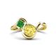 1 - Nerida 1.60 ctw Cushion Shape Created Yellow Sapphire (6.00 mm) and Princess Shape Green Garnet Women Toi Et Moi Wave Engagement Ring 