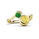 3 - Nerida 1.60 ctw Cushion Shape Created Yellow Sapphire (6.00 mm) and Princess Shape Green Garnet Women Toi Et Moi Wave Engagement Ring 
