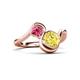 3 - Nerida 1.60 ctw Cushion Shape Created Yellow Sapphire (6.00 mm) and Princess Shape Pink Tourmaline Women Toi Et Moi Wave Engagement Ring 