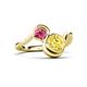 3 - Nerida 1.60 ctw Cushion Shape Created Yellow Sapphire (6.00 mm) and Princess Shape Pink Tourmaline Women Toi Et Moi Wave Engagement Ring 
