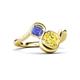 3 - Nerida 1.63 ctw Cushion Shape Created Yellow Sapphire (6.00 mm) and Princess Shape Tanzanite Women Toi Et Moi Wave Engagement Ring 