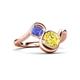 3 - Nerida 1.63 ctw Cushion Shape Created Yellow Sapphire (6.00 mm) and Princess Shape Tanzanite Women Toi Et Moi Wave Engagement Ring 