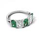 5 - Brianna 3.83 ctw Emerald Shape Created Alexandrite and Lab Grown Diamonds (6x4 mm) Five Stone Wedding Band 