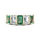 1 - Brianna 3.83 ctw Emerald Shape Created Alexandrite and Lab Grown Diamonds (6x4 mm) Five Stone Wedding Band 