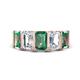 1 - Brianna 3.83 ctw Emerald Shape Created Alexandrite and Lab Grown Diamonds (6x4 mm) Five Stone Wedding Band 