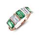 3 - Brianna 3.83 ctw Emerald Shape Created Alexandrite and Lab Grown Diamonds (6x4 mm) Five Stone Wedding Band 