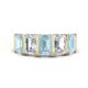 1 - Brianna 2.90 ctw Emerald Shape Aquamarine and Lab Grown Diamonds (6x4 mm) Five Stone Wedding Band 
