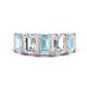 1 - Brianna 2.90 ctw Emerald Shape Aquamarine and Lab Grown Diamonds (6x4 mm) Five Stone Wedding Band 