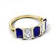 5 - Brianna 3.50 ctw Emerald Shape Blue Sapphire and Lab Grown Diamonds (6x4 mm) Five Stone Wedding Band 