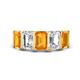 1 - Brianna 3.05 ctw Emerald Shape Citrine and Lab Grown Diamonds (6x4 mm) Five Stone Wedding Band 