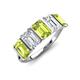 3 - Brianna 3.50 ctw Emerald Shape Peridot and Lab Grown Diamonds (6x4 mm) Five Stone Wedding Band 
