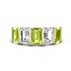 1 - Brianna 3.50 ctw Emerald Shape Peridot and Lab Grown Diamonds (6x4 mm) Five Stone Wedding Band 