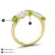 4 - Brianna 3.50 ctw Emerald Shape Peridot and Lab Grown Diamonds (6x4 mm) Five Stone Wedding Band 