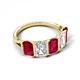 5 - Brianna 3.20 ctw Emerald Shape Ruby and Lab Grown Diamonds (6x4 mm) Five Stone Wedding Band 