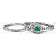 1 - Florence Prima Emerald and Diamond Halo Bridal Set Ring 